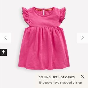 NWT- Mini Boden Pom Sleeve Top
